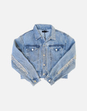 Load image into Gallery viewer, Lulu' Giacca Jeans Frange